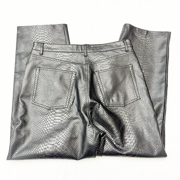 Wilfred by Aritzia Black Faux Snakeskin Patterned Wide Leg Pant Size 10 - Picture 5 of 9